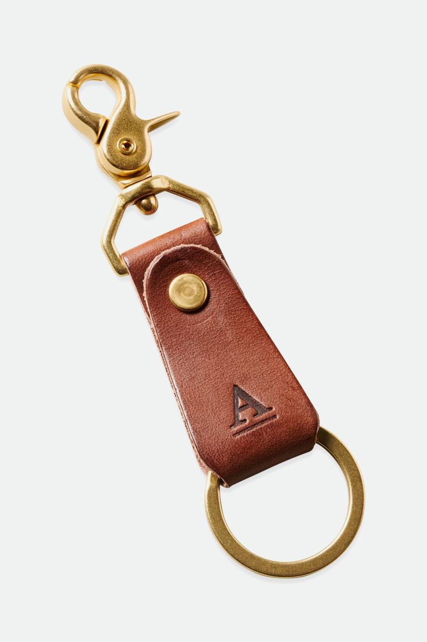 Accesorios Brixton Artifact Cuero Key Clip Unisex Marrones | HIJXBC325