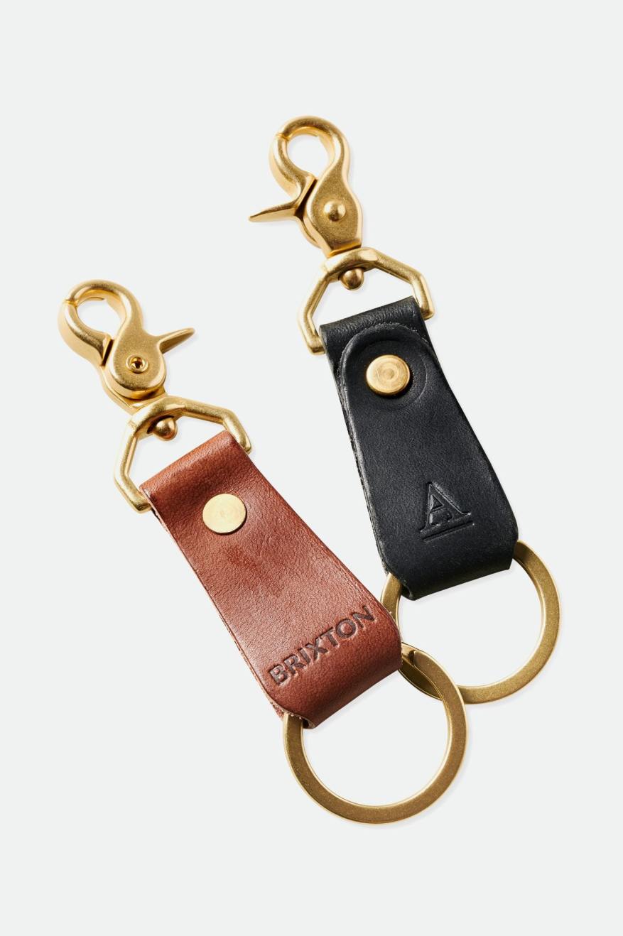 Accesorios Brixton Artifact Cuero Key Clip Unisex Marrones | HIJXBC325