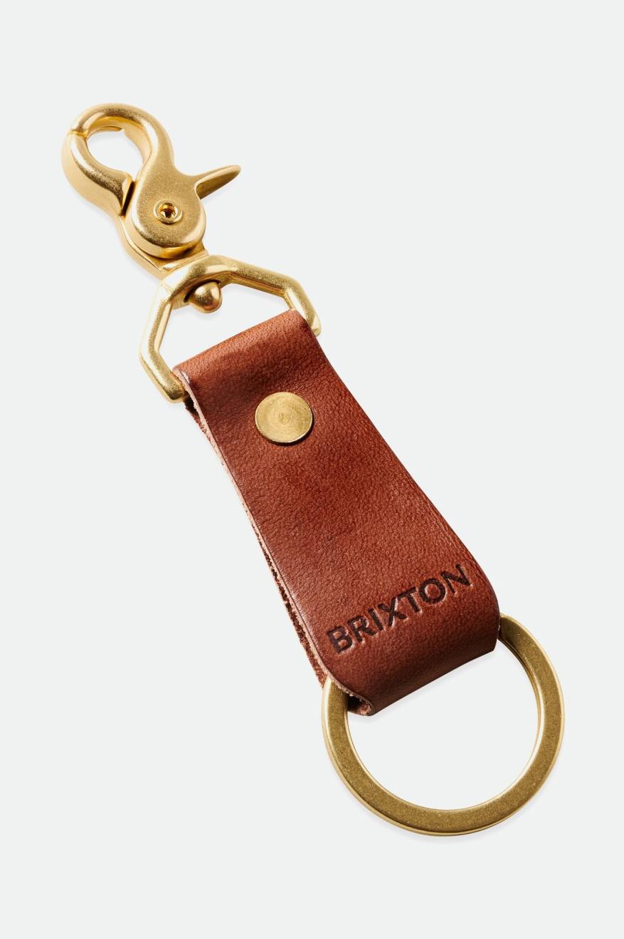 Accesorios Brixton Artifact Cuero Key Clip Unisex Marrones | HIJXBC325