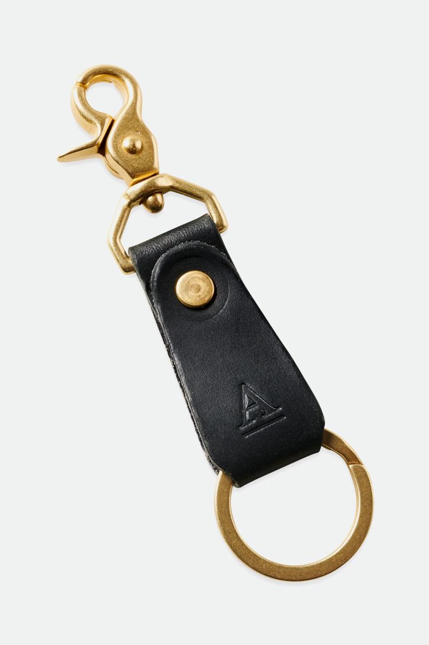 Accesorios Brixton Artifact Cuero Key Clip Unisex Negras | URJHYM197