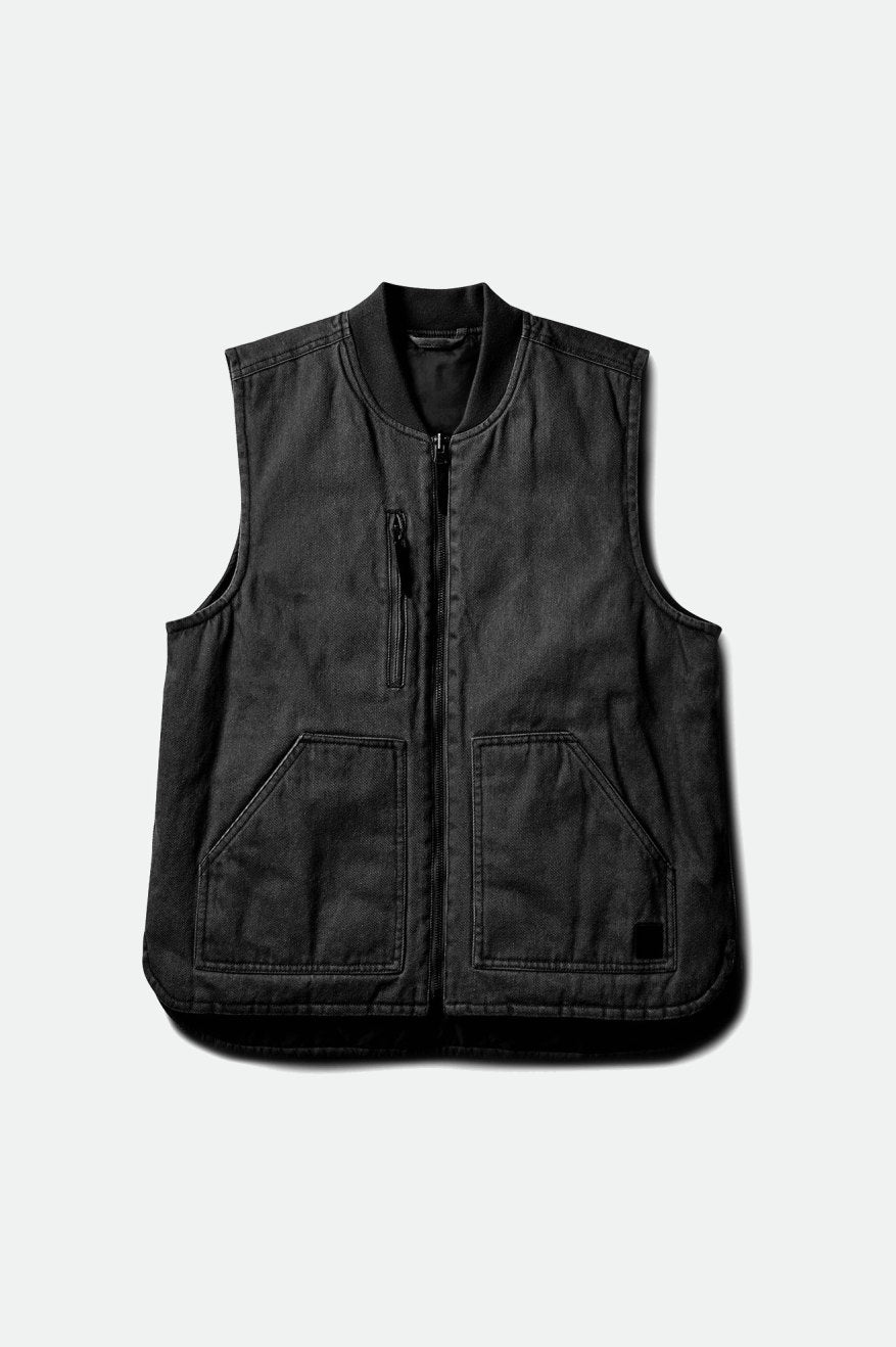 Chaquetas Brixton Abraham Reversible Vest Hombre Negras | NJGUSI015