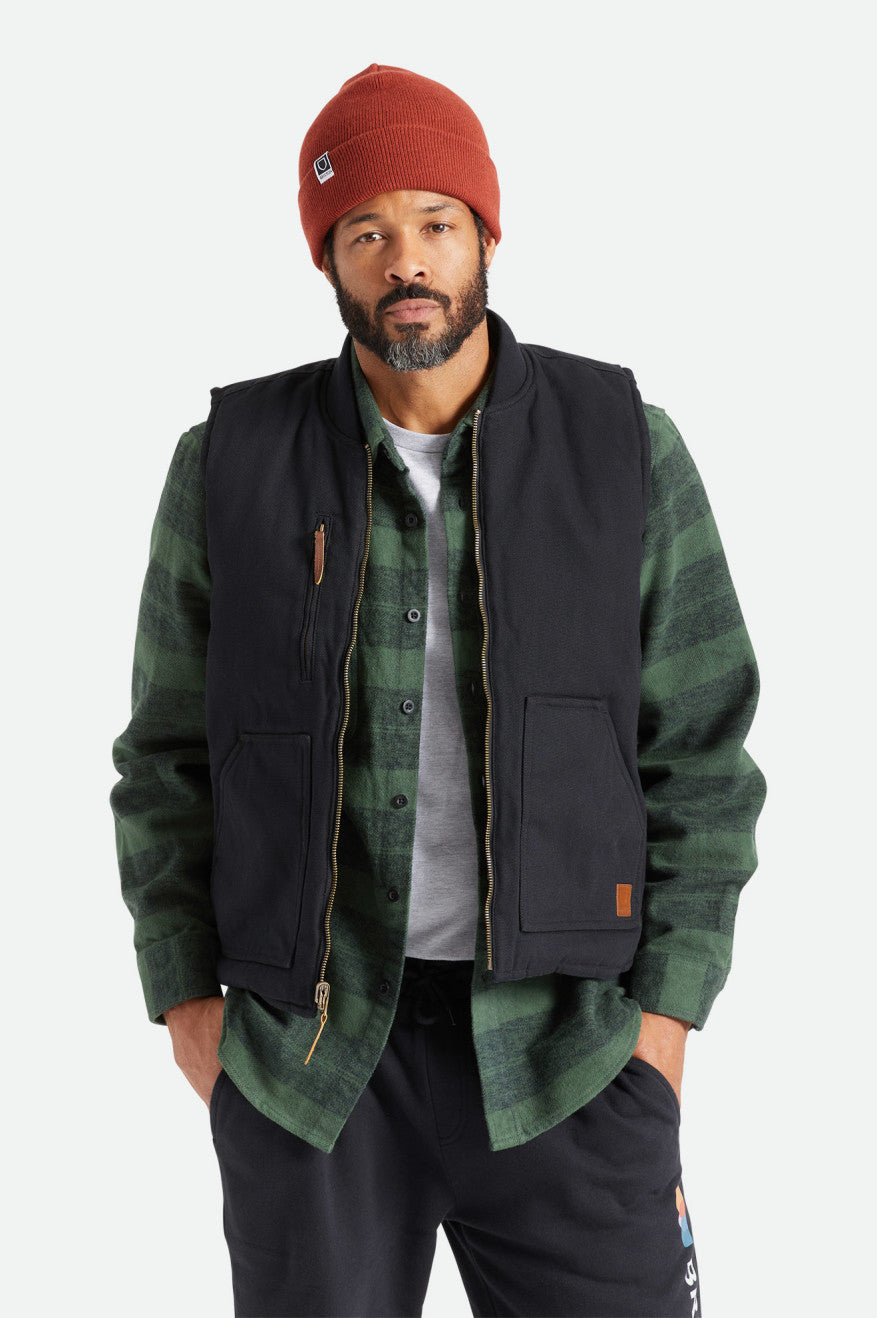 Chaquetas Brixton Abraham Reversible Vest Hombre Negras | NJGUSI015