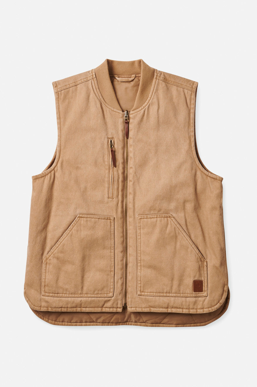 Chaquetas Brixton Abraham Reversible Vest Hombre Beige | OVBPXK826