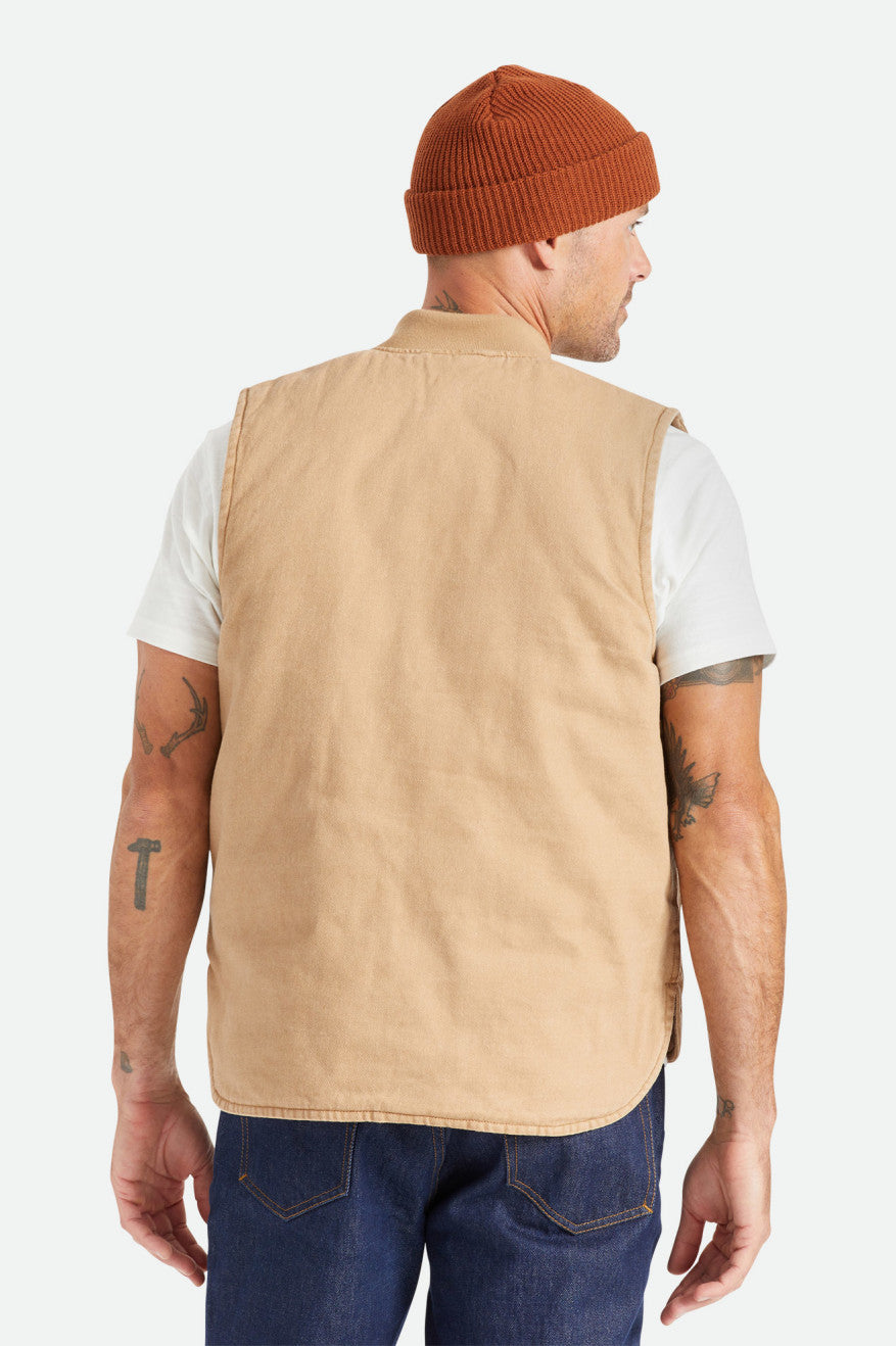 Chaquetas Brixton Abraham Reversible Vest Hombre Beige | OVBPXK826