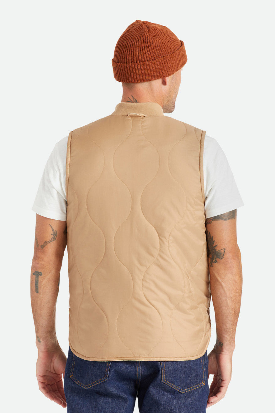 Chaquetas Brixton Abraham Reversible Vest Hombre Beige | OVBPXK826