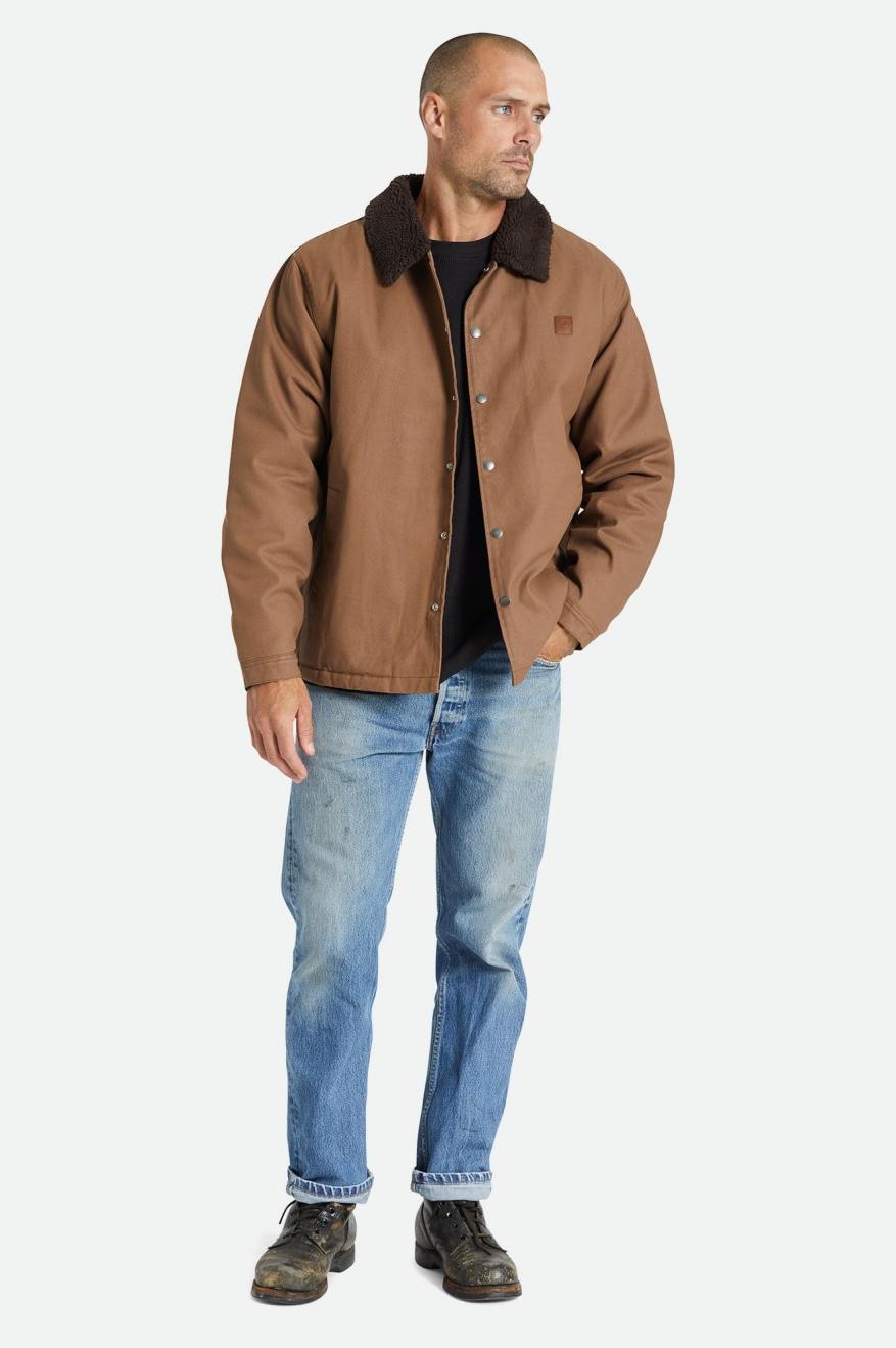 Chaquetas Brixton Beta Sherpa Forro Coaches Hombre Marrones | ZUKLXM378