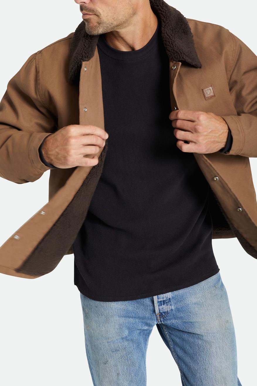 Chaquetas Brixton Beta Sherpa Forro Coaches Hombre Marrones | ZUKLXM378