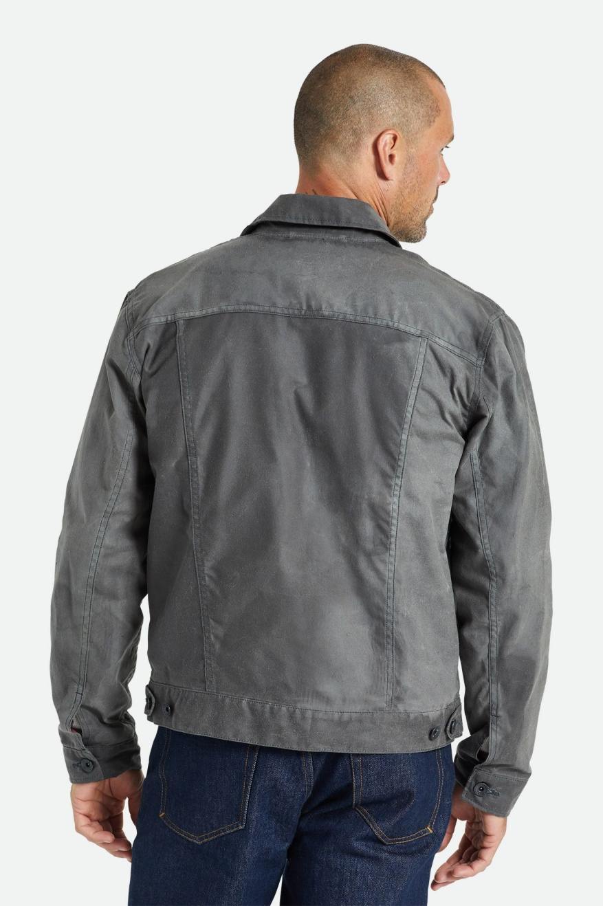 Chaquetas Brixton Cable Reserve Waxed Lona Trucker Hombre Gris | GISQYZ641