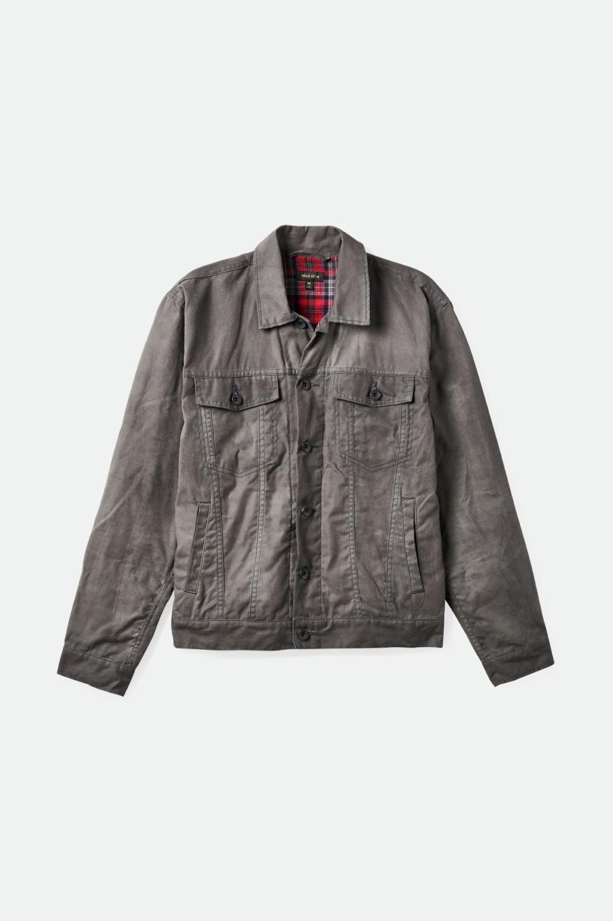 Chaquetas Brixton Cable Reserve Waxed Lona Trucker Hombre Gris | GISQYZ641