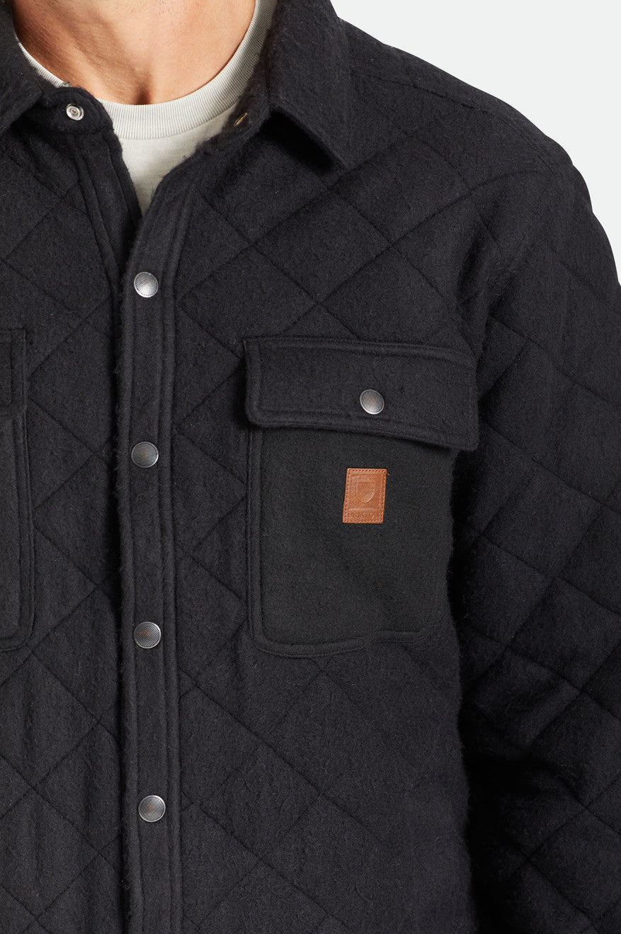 Chaquetas Brixton Cass Acolchado Fleece Hombre Negras | LRIWEM876