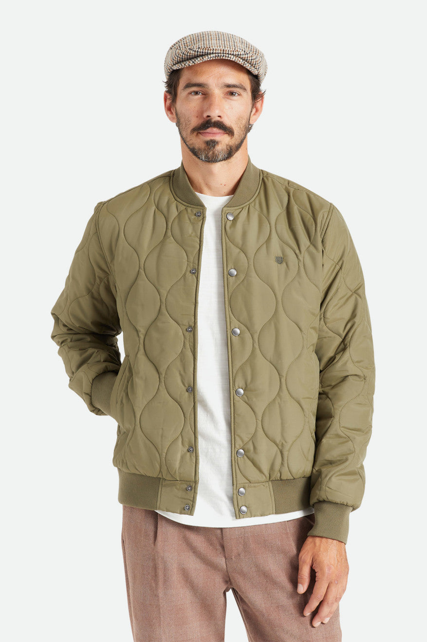 Chaquetas Brixton Dillinger Acolchado Bomber Hombre Verde Oliva | PRIEBV752