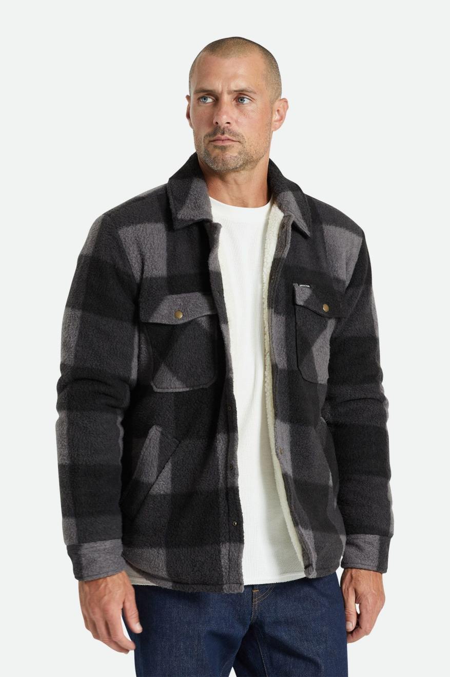 Chaquetas Brixton Durham Arctic Stretch Fleece Hombre Negras Gris | LOYXQA514