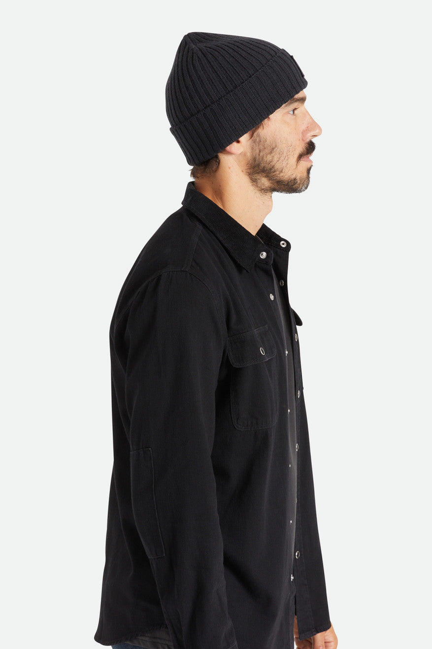 Gorros Brixton Alpha Square Merino Lana Hombre Negras | YFBSJL523