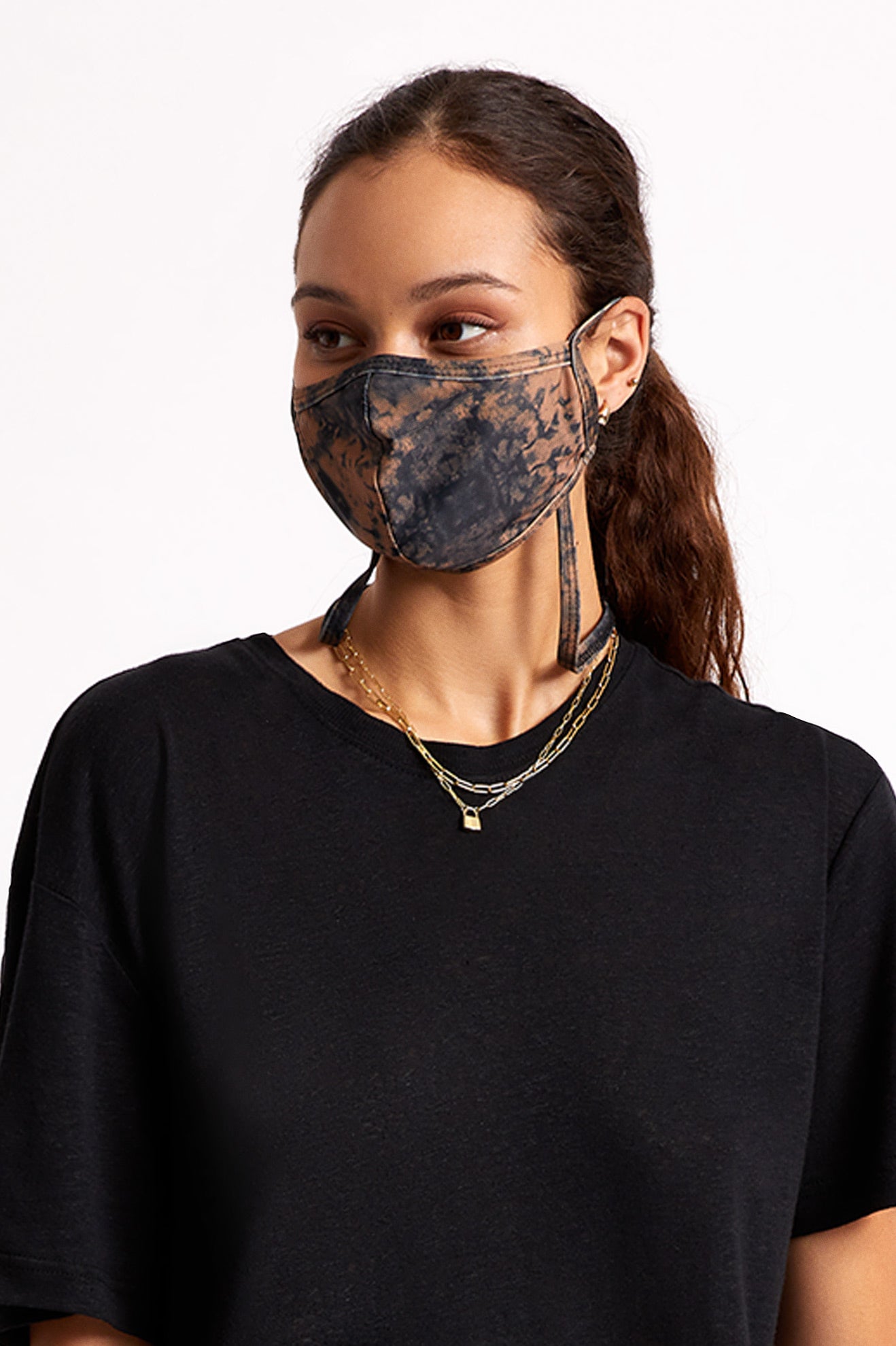 Mascarilla Brixton Everything Unisex Negras Naranjas Azules | RMEPVQ421