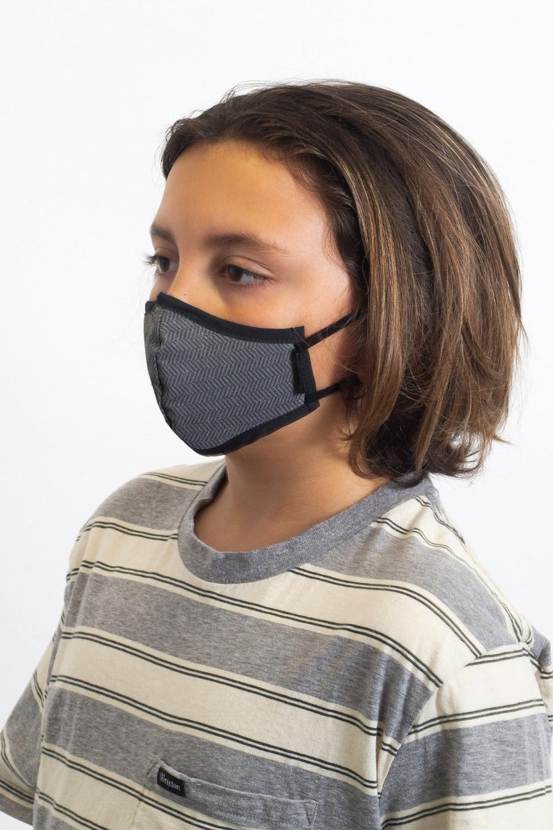 Mascarilla Brixton Youth Antimicrobial Unisex Negras | BEVPTX508