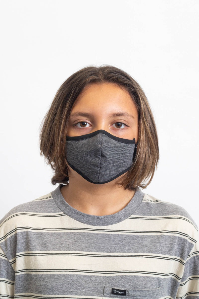 Mascarilla Brixton Youth Antimicrobial Unisex Negras | BEVPTX508