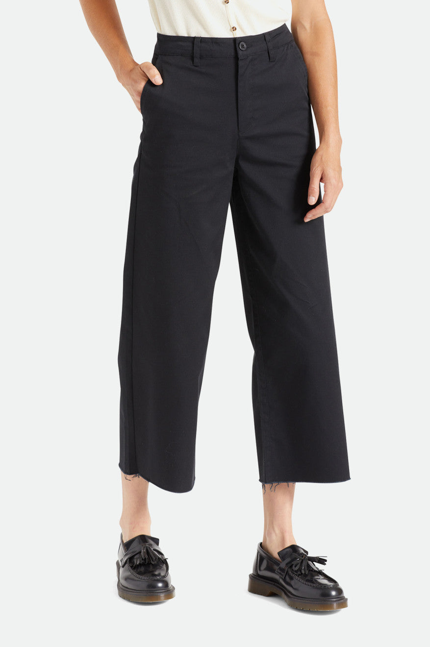 Pantalones Brixton Victory Anchos Leg Mujer Negras | CDOVAR018