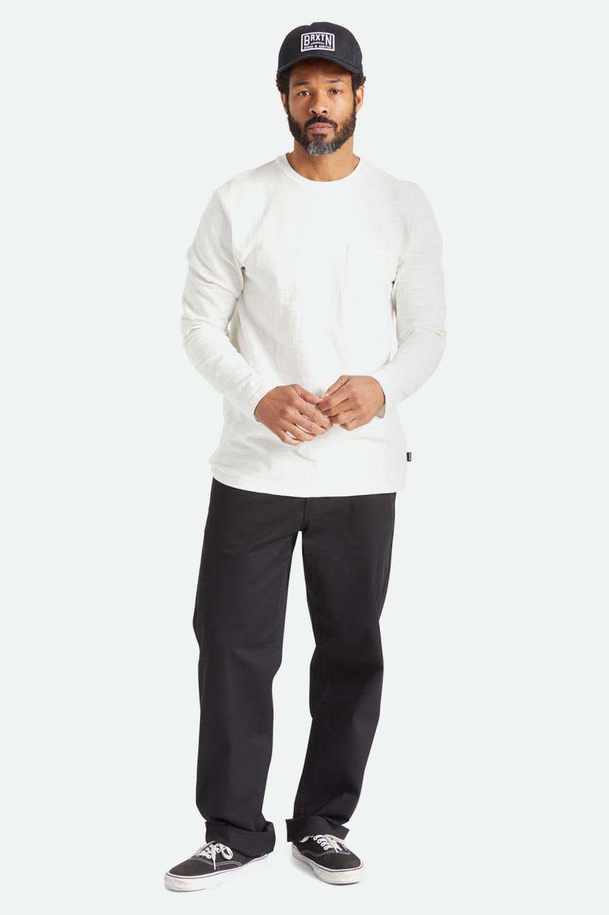 Prendas De Punto Brixton Basic Slub L/S Pocket Hombre Blancas | UDBCLM512