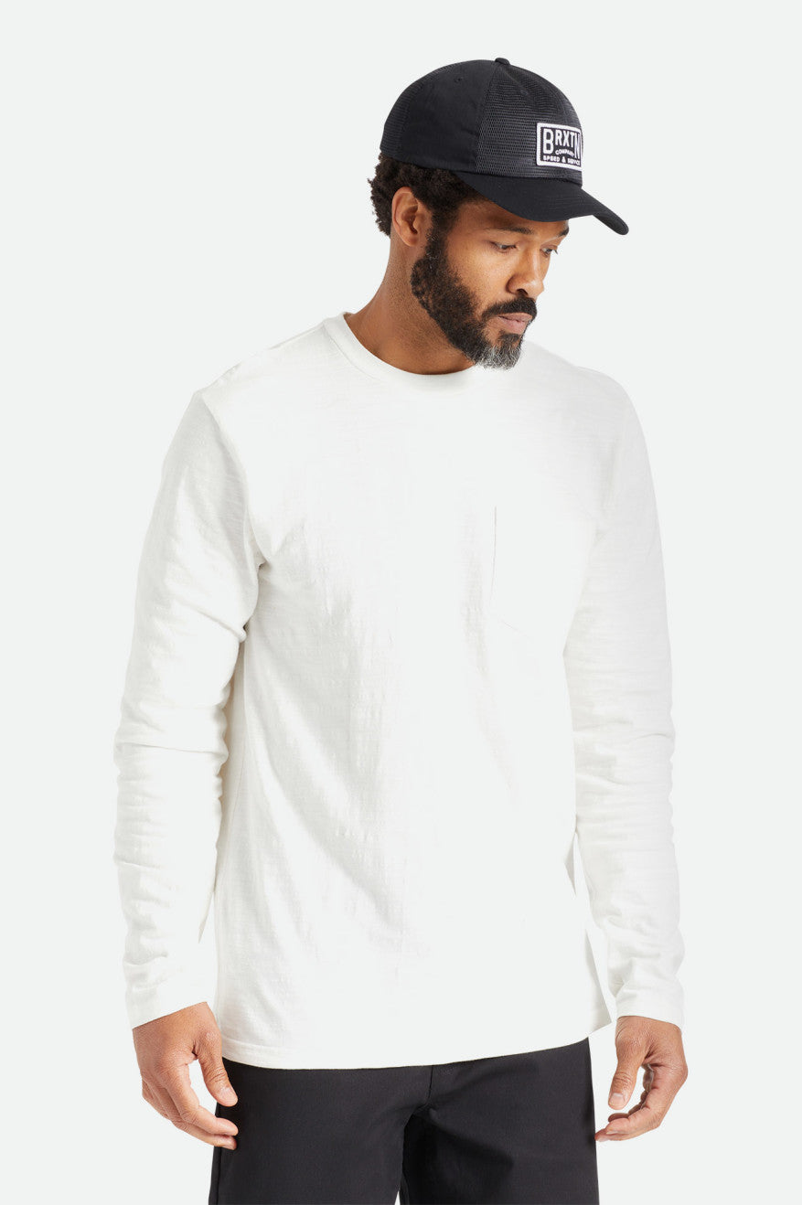 Prendas De Punto Brixton Basic Slub L/S Pocket Hombre Blancas | UDBCLM512