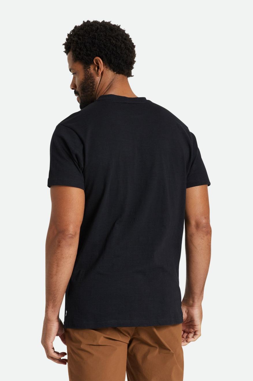 Prendas De Punto Brixton Basic Slub S/S Henley Hombre Negras | RCMYKT153