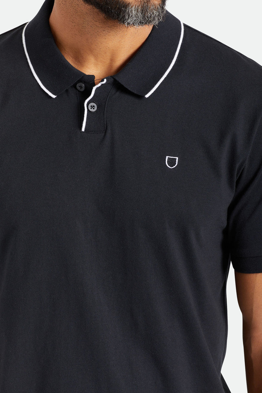 Prendas De Punto Brixton Proper S/S Polo Hombre Negras | SLIMGN931