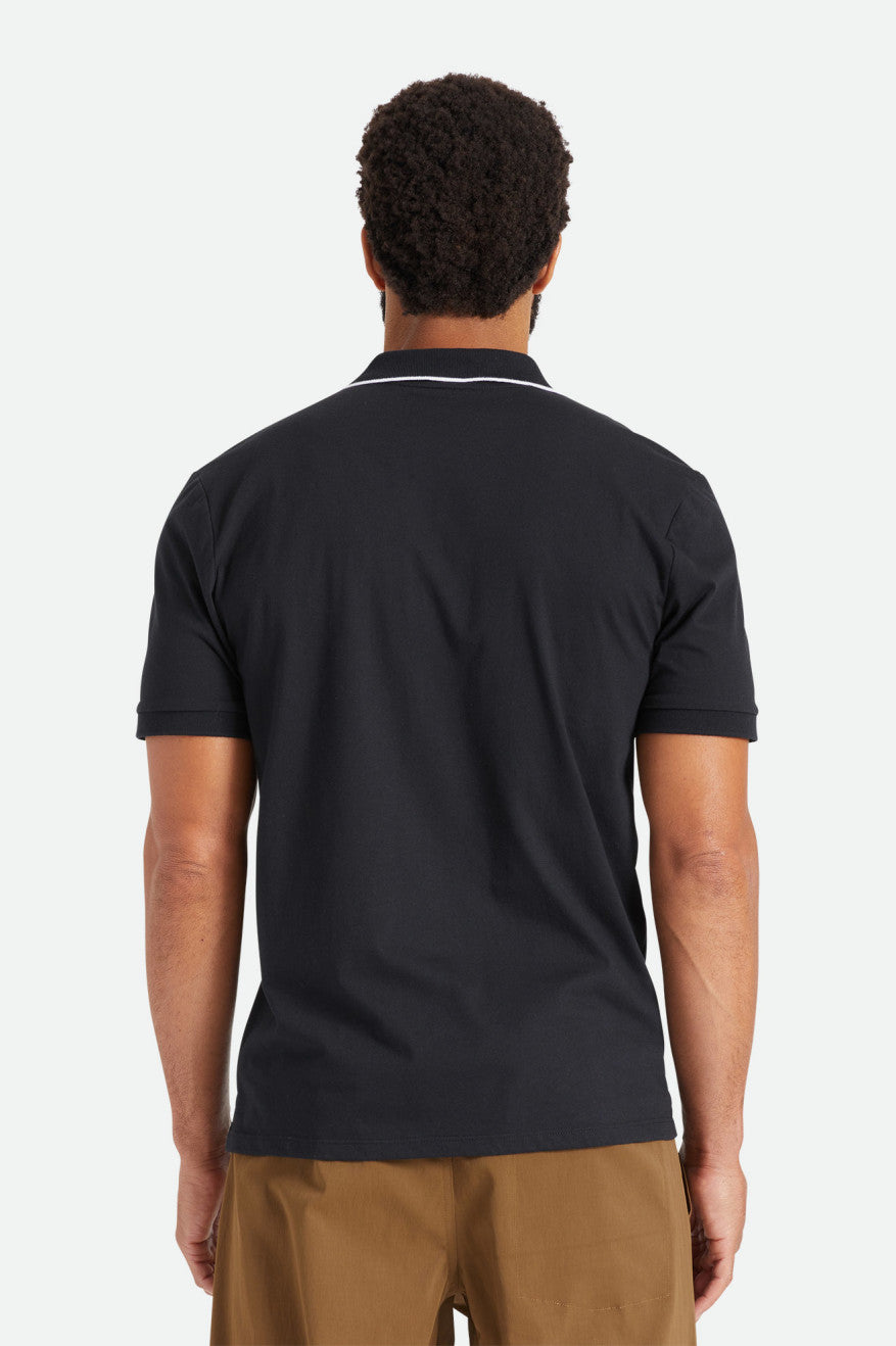 Prendas De Punto Brixton Proper S/S Polo Hombre Negras | SLIMGN931