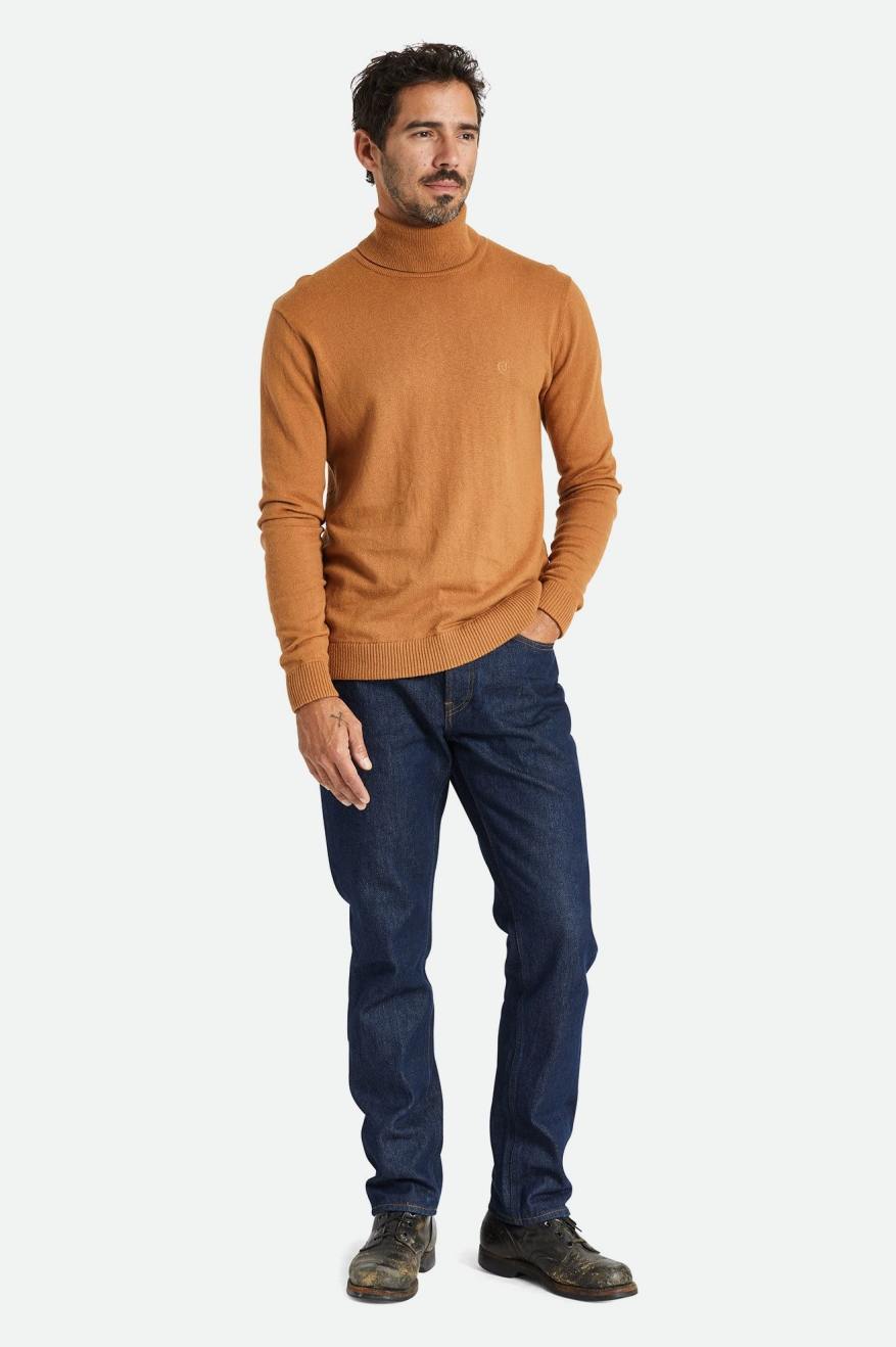 Prendas De Punto Brixton Reserve Cashmere L/S Turtleneck Hombre Marrones | GHBTCX215