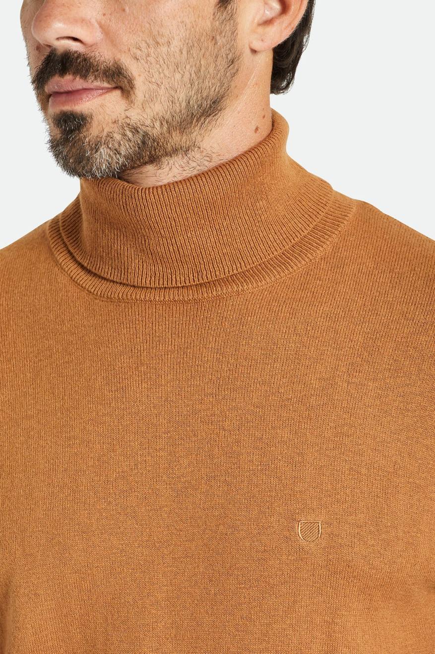 Prendas De Punto Brixton Reserve Cashmere L/S Turtleneck Hombre Marrones | GHBTCX215