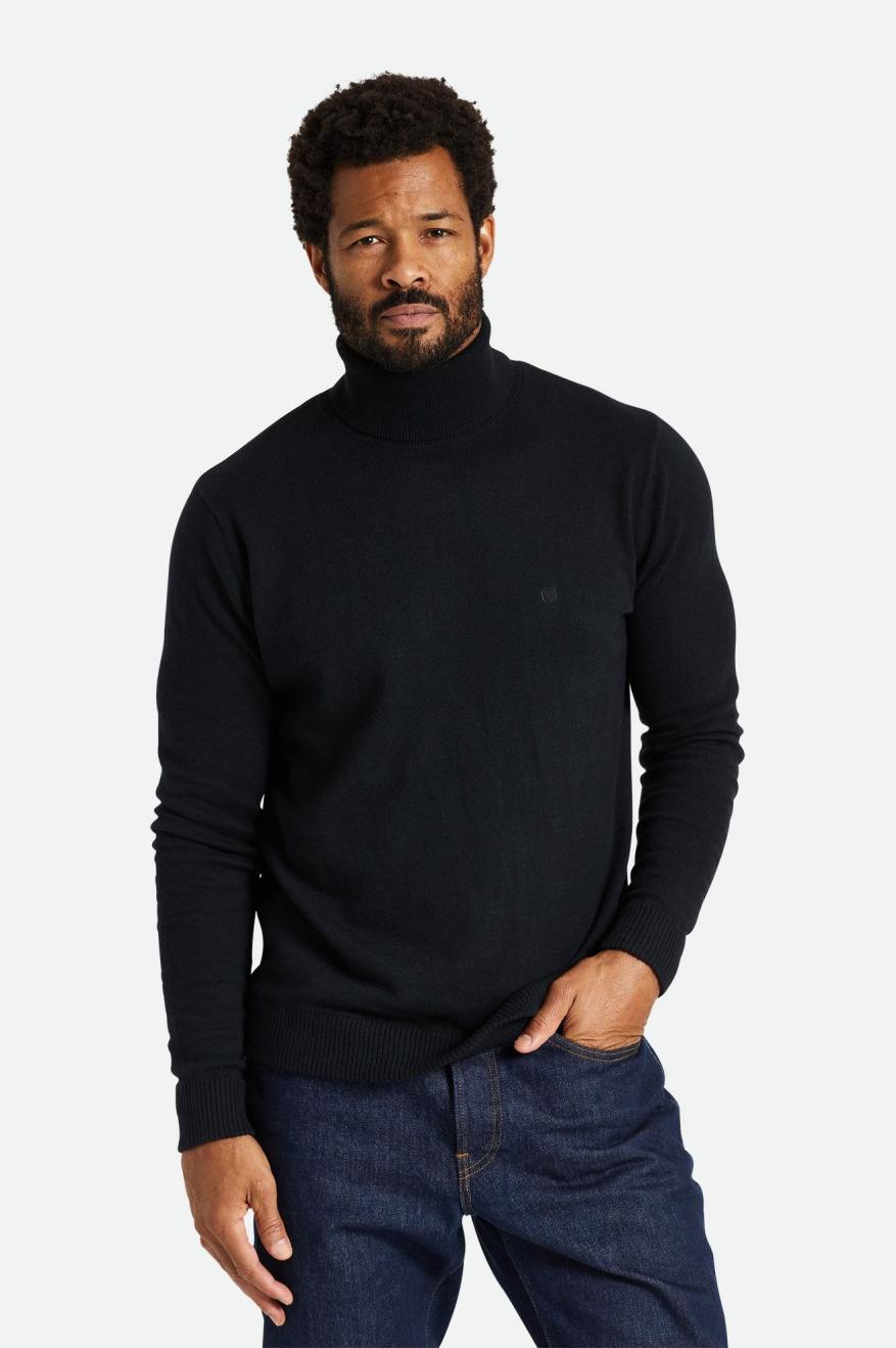 Prendas De Punto Brixton Reserve Cashmere L/S Turtleneck Hombre Negras | KUMYSG912