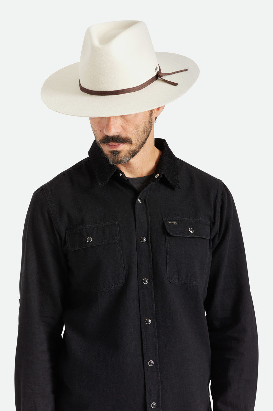 Sombreros Brixton Cohen Cowboy Hombre Blancas | COZEAL136