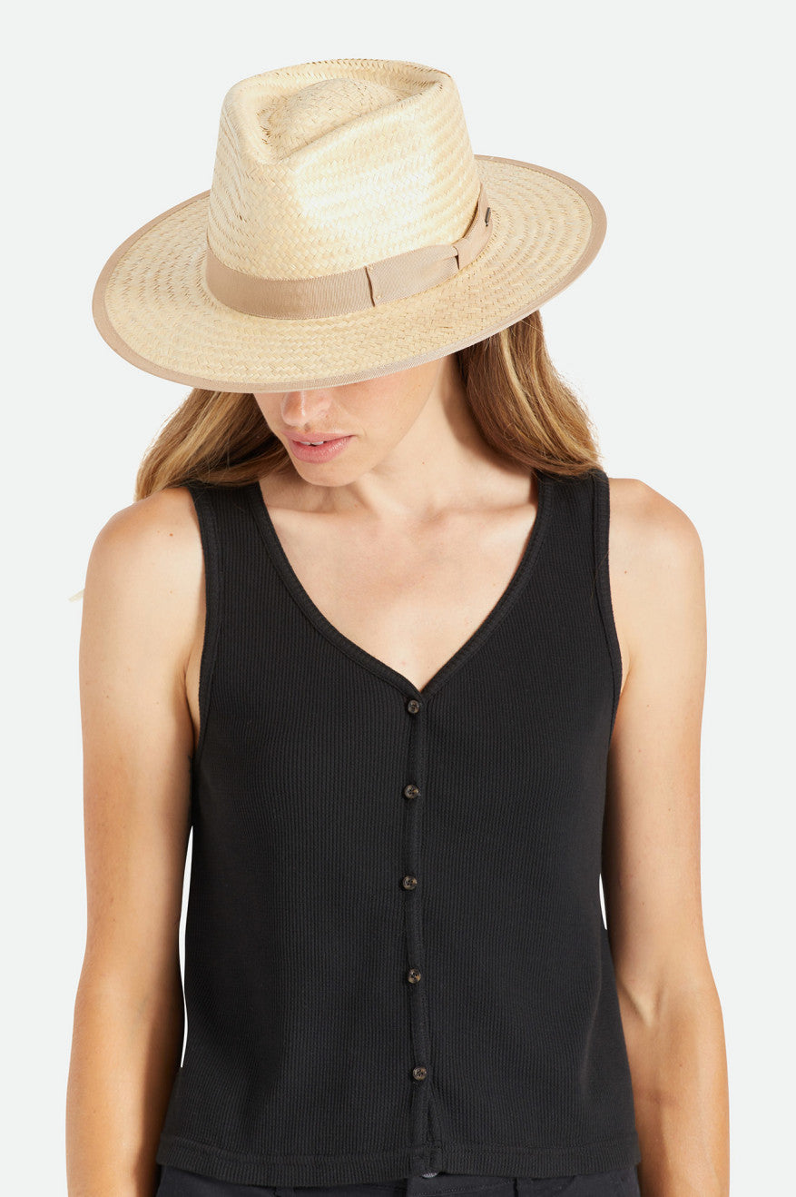 Sombreros Brixton Jo Corta Brim Palmilla Mujer Beige | BZWCOM068