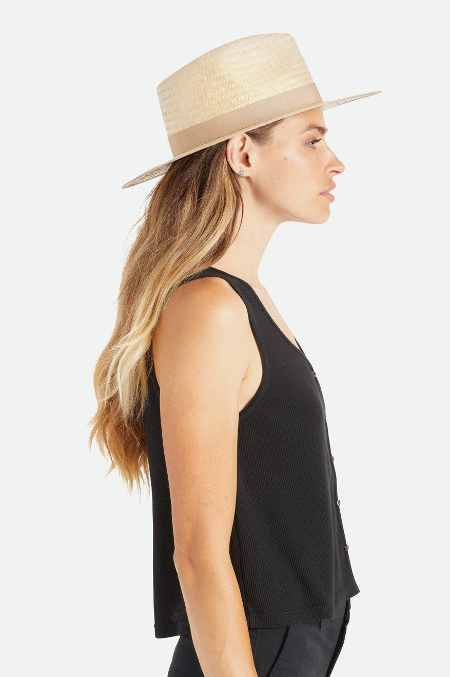 Sombreros Brixton Jo Corta Brim Palmilla Mujer Beige | BZWCOM068