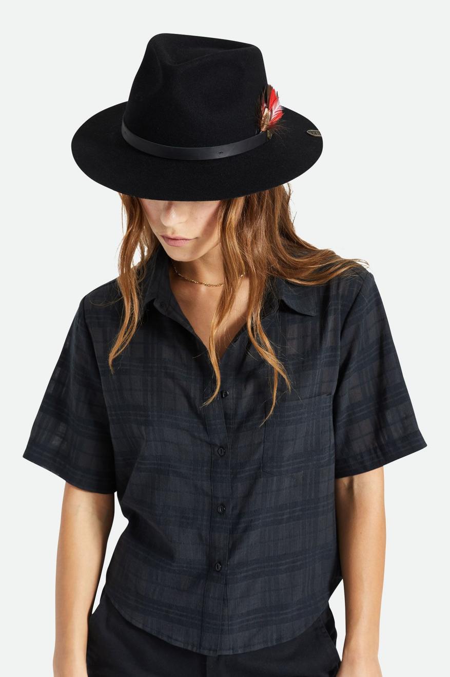 Sombreros De Fieltro Brixton Fender Jaguar Reverb Fedora Mujer Negras | HTDZAN234