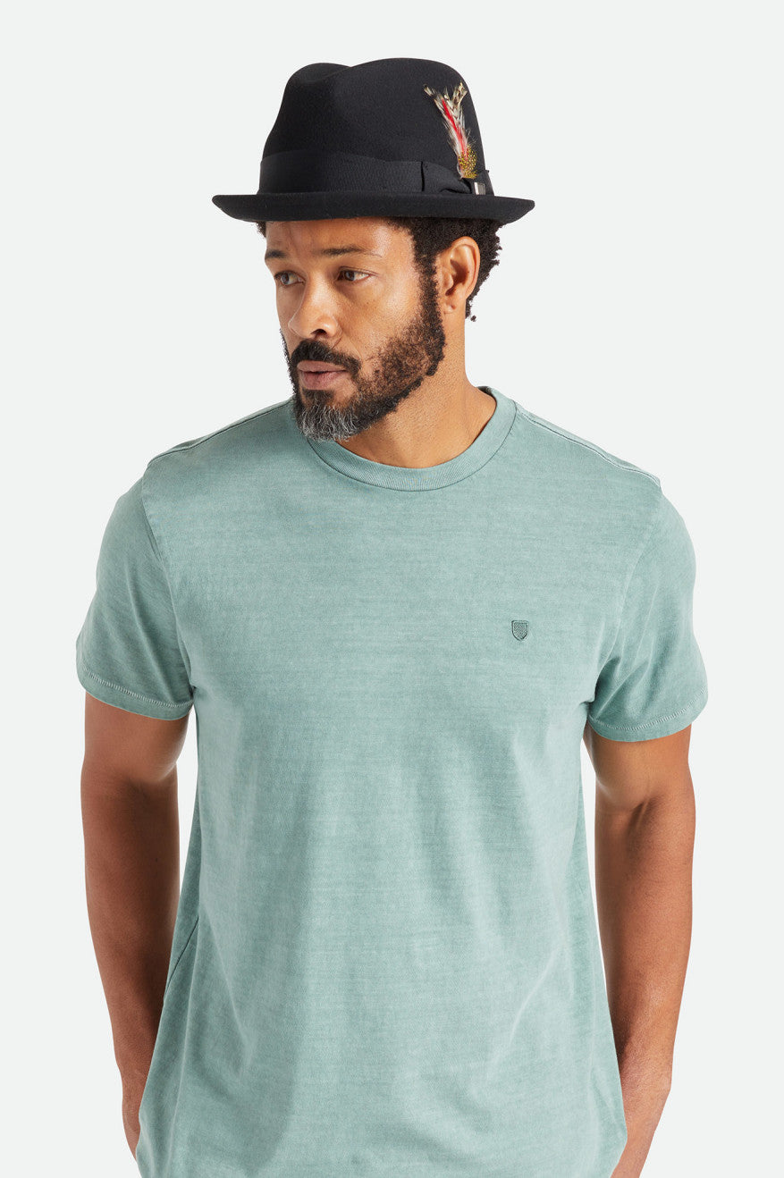 Sombreros De Fieltro Brixton Gain Hombre Negras | VYAZJL827