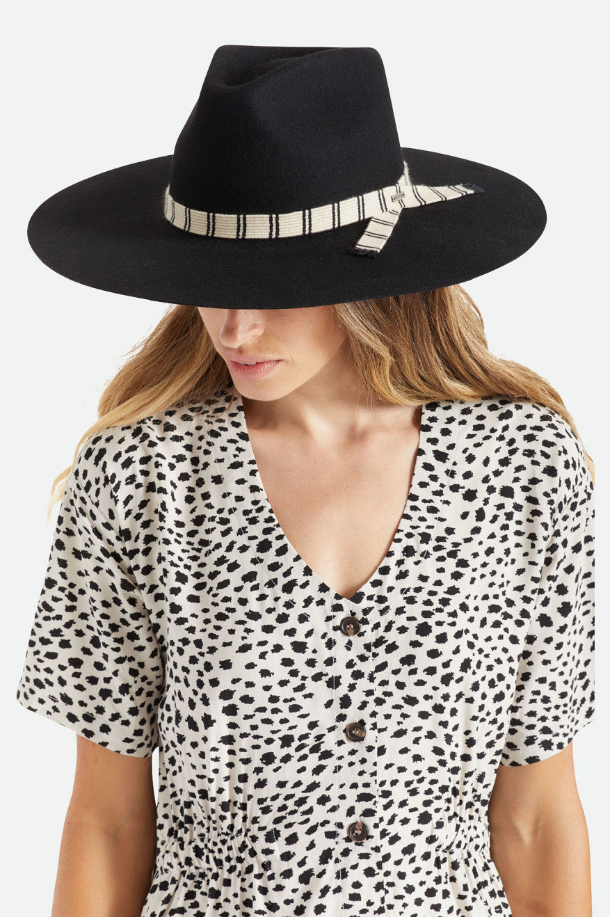 Sombreros De Fieltro Brixton Leigh Felt Fedora Mujer Negras | WEPQLS083