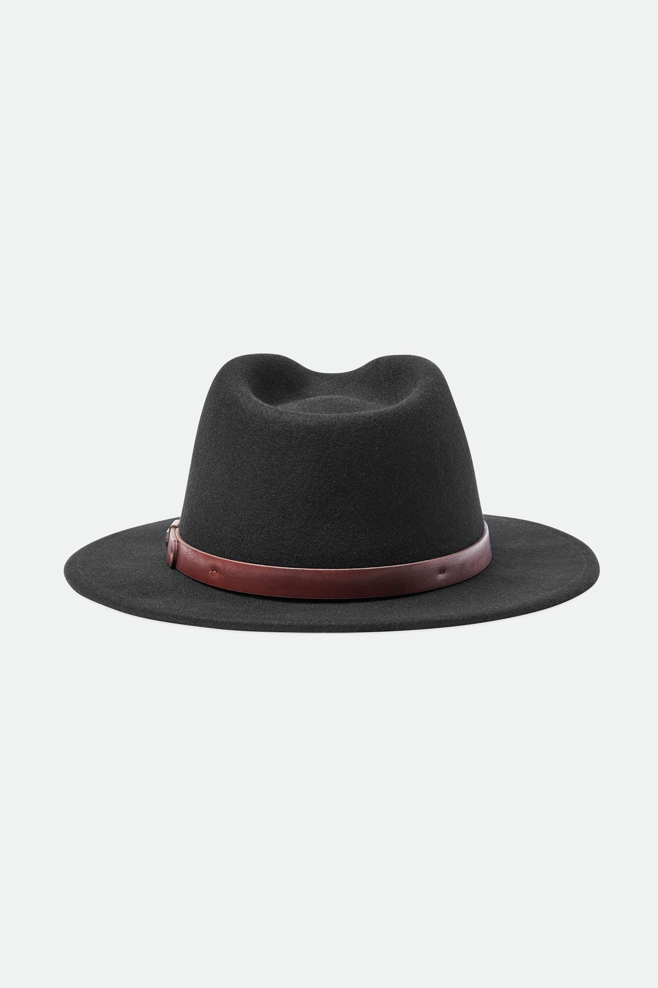 Sombreros De Fieltro Brixton Messer Fedora Mujer Negras | EZKBOX319