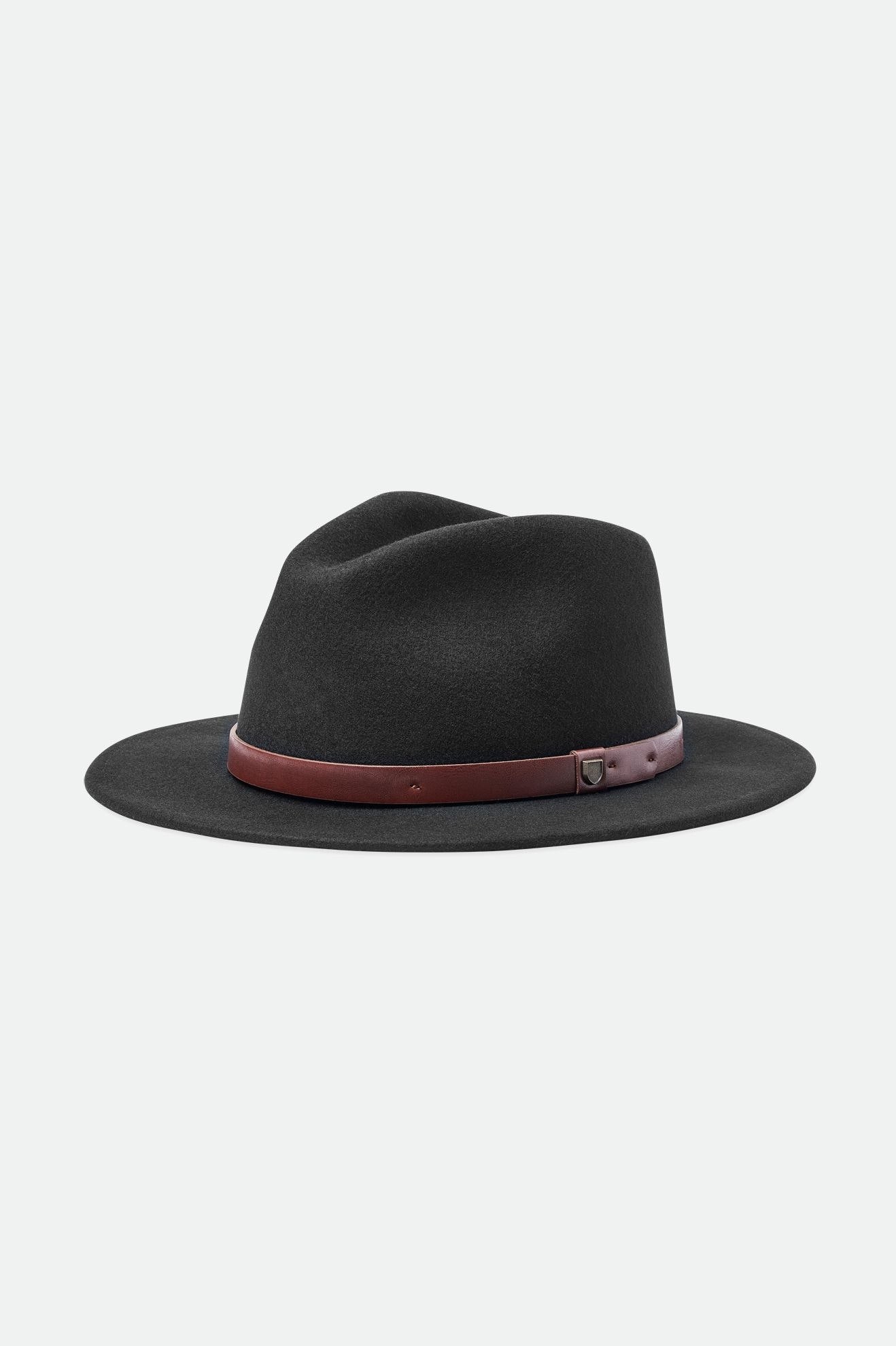 Sombreros De Fieltro Brixton Messer Fedora Mujer Negras | EZKBOX319