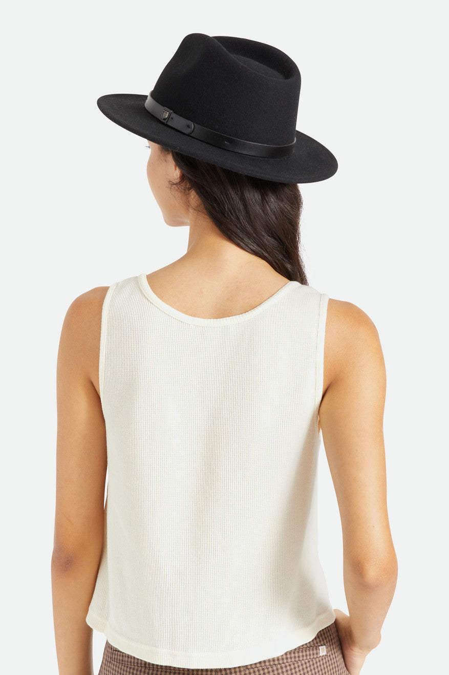 Sombreros De Fieltro Brixton Messer Fedora Mujer Negras | GMIROQ237