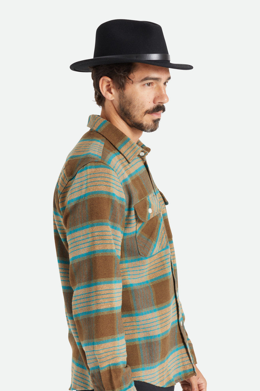 Sombreros De Fieltro Brixton Messer Fedora Mujer Negras | GMIROQ237