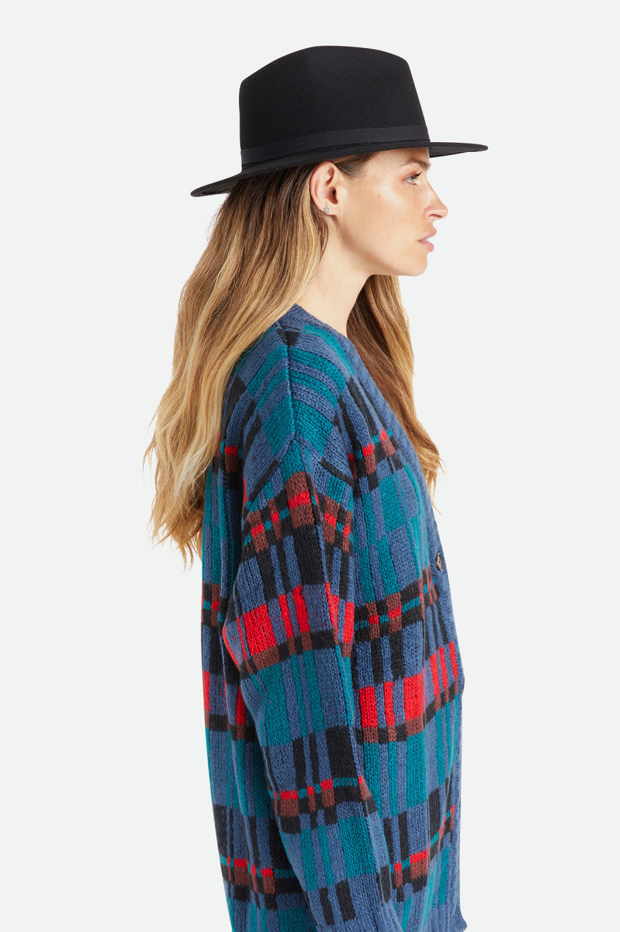 Sombreros De Fieltro Brixton Messer Packable Fedora Mujer Negras | MTUWBN618