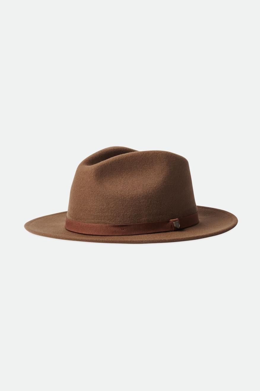 Sombreros De Fieltro Brixton Messer Packable Fedora Mujer Marrones | MUPZFQ241