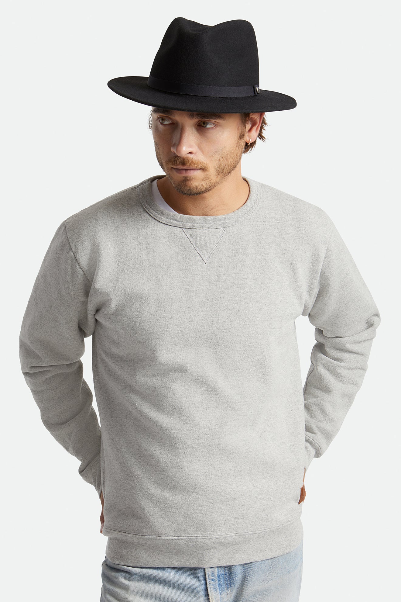 Sombreros De Fieltro Brixton Messer Packable Hombre Negras | PHXINZ706