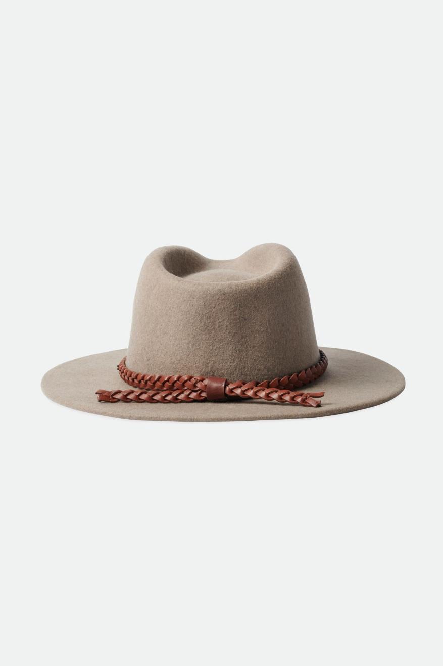 Sombreros De Fieltro Brixton Messer Western Fedora Mujer Beige | EMQPFJ612