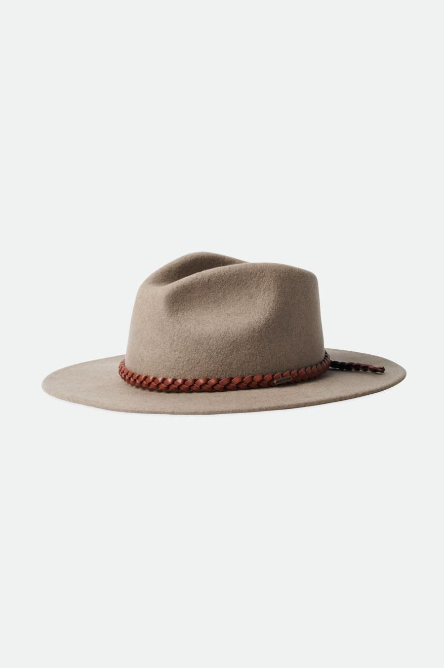 Sombreros De Fieltro Brixton Messer Western Fedora Mujer Beige | EMQPFJ612