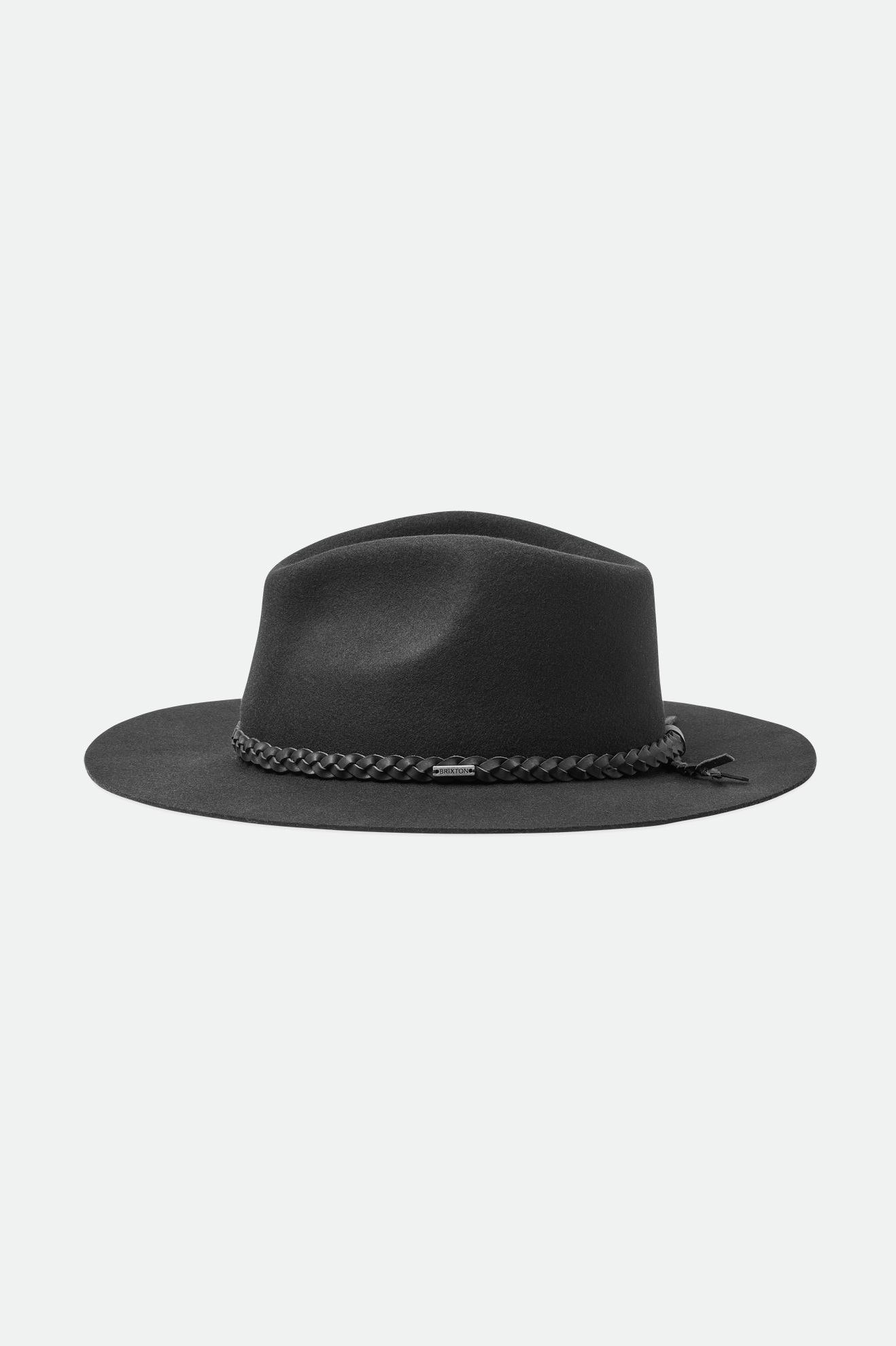 Sombreros De Fieltro Brixton Messer Western Fedora Mujer Negras | FYEKRX782