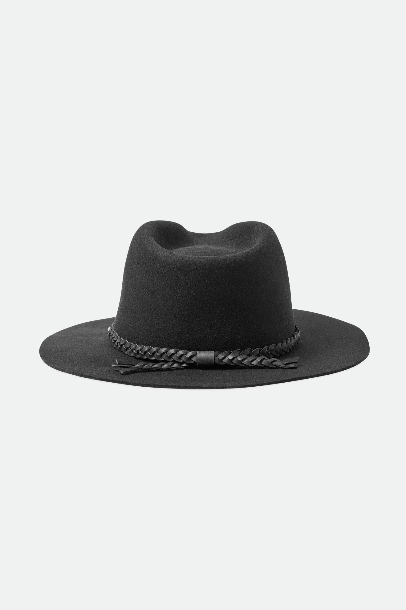 Sombreros De Fieltro Brixton Messer Western Fedora Mujer Negras | FYEKRX782