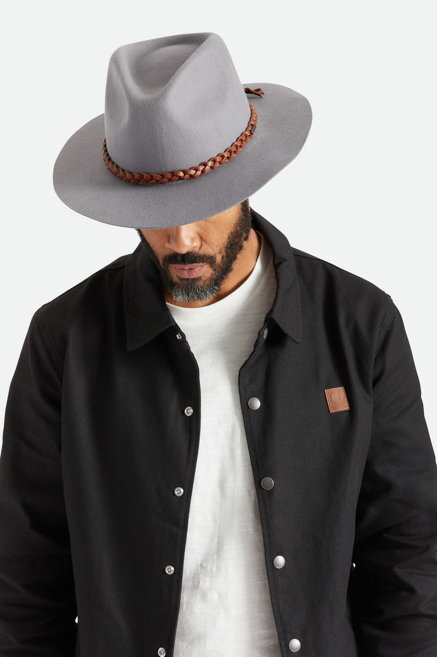 Sombreros De Fieltro Brixton Messer Western Hombre Gris | KHZVSO504