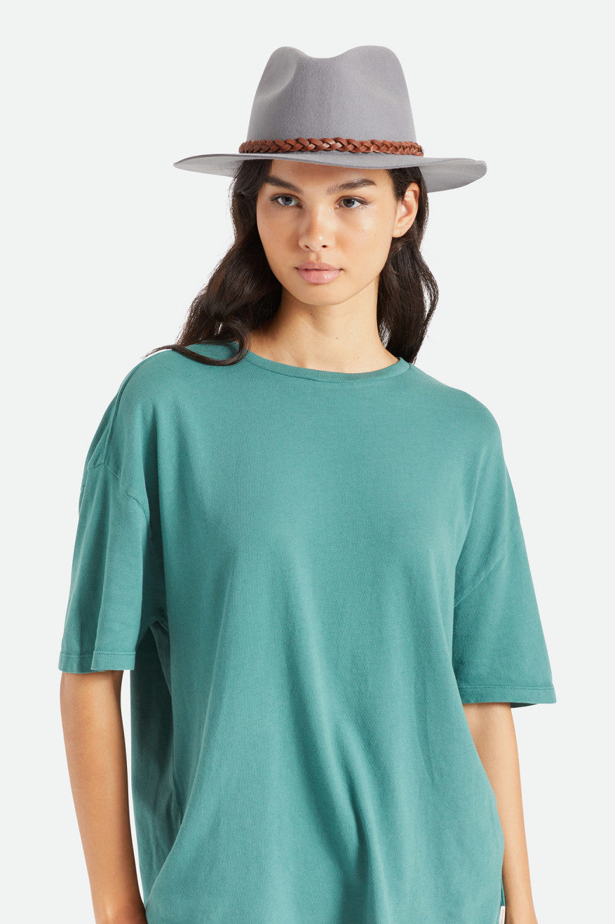 Sombreros De Fieltro Brixton Messer Western Fedora Mujer Gris | NFZBDM502