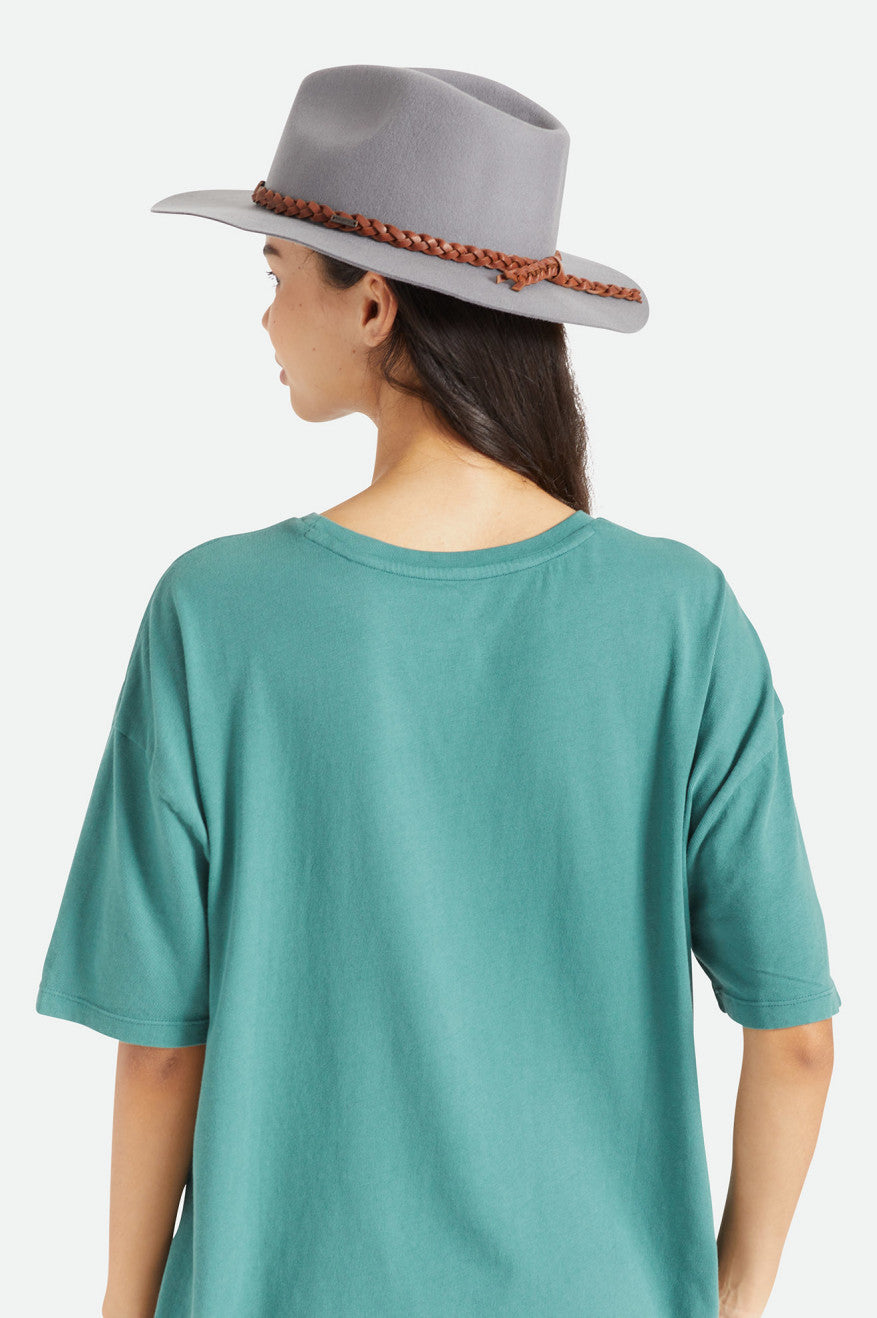 Sombreros De Fieltro Brixton Messer Western Fedora Mujer Gris | NFZBDM502