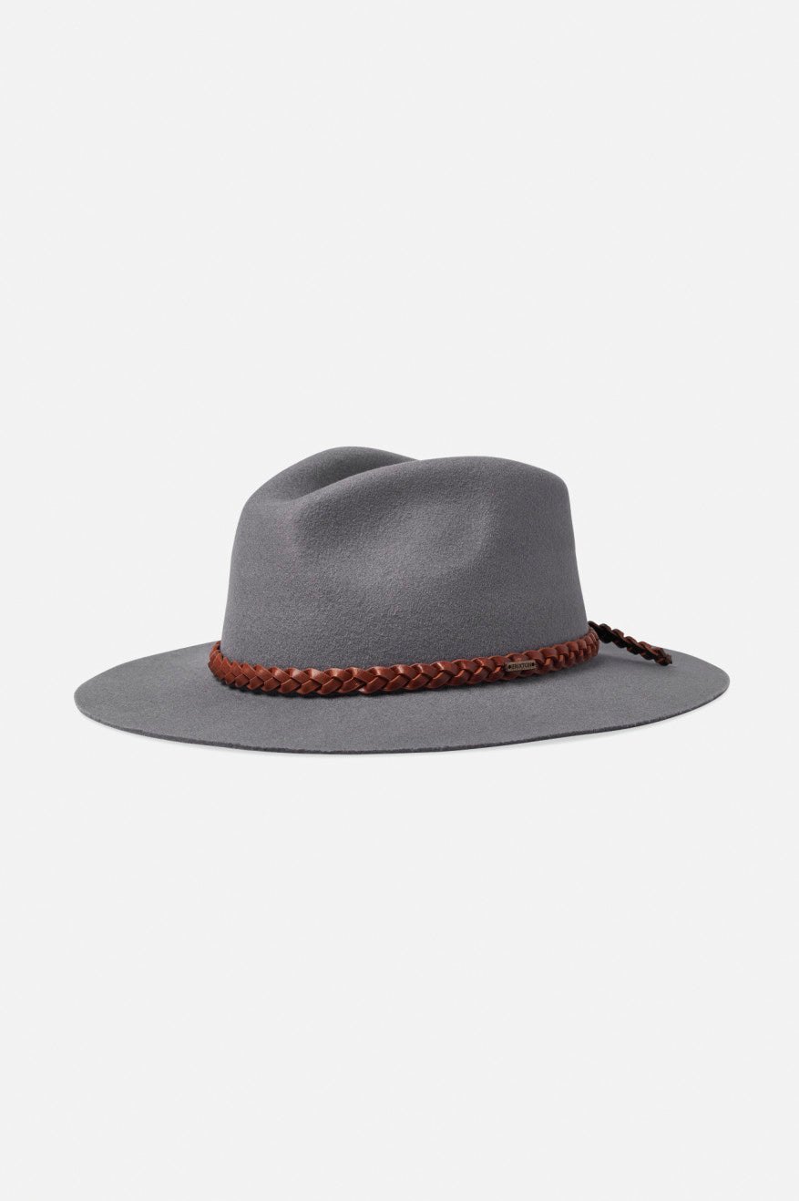 Sombreros De Fieltro Brixton Messer Western Fedora Mujer Gris | NFZBDM502